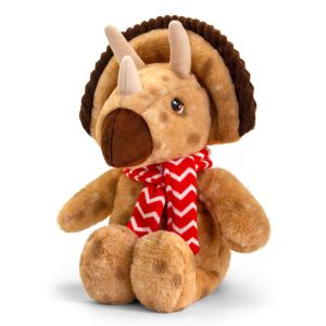 Keel Toys Large 25cm Brown Dinosaur With Scarf - Plain