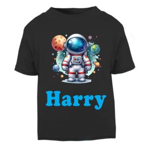 Astronaut Planets Any Name Childrens Printed T-Shirt
