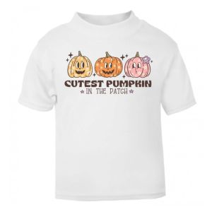 Halloween Cutest Pumpkin in the Patch (x3 Pumpkins) Childrens Printed T-Shirt