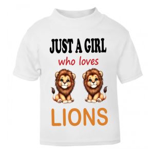 Just a Boy / Girl who loves LIONS Childrens Printed T-Shirt