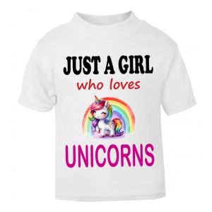 Just a Boy / Girl who loves UNICORNS Childrens Printed T-Shirt