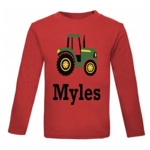 Tractor Any Name Childrens Printed T-Shirt