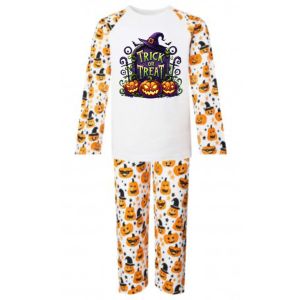 Halloween Trick or Treat Gravestone Pumpkins Any Name Childrens Pyjamas