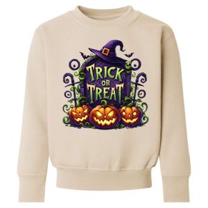 Halloween Trick or Treat Gravestone Pumpkins Any Name Childrens Sweatshirt / Jumper