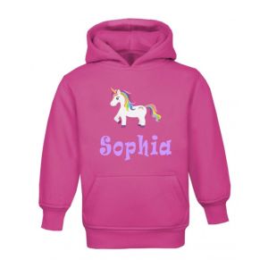 Unicorn Any Name Childrens Hoodie