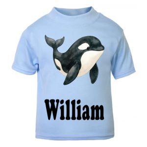 Killer Whale Any Name Childrens Printed T-Shirt