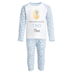 When I Wake Up I'll Be Any Age + Name Boy Bear in Moon Childrens Pyjamas