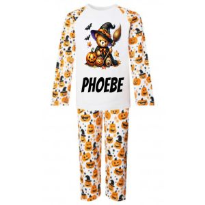 Halloween Witch Bear Any Name Childrens Pyjamas