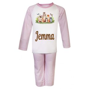 Woodland Animals Any Name Childrens Pyjamas