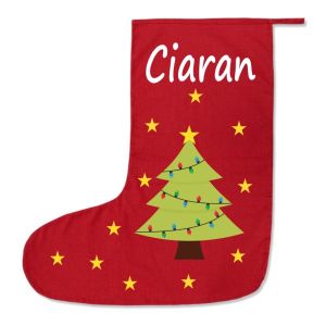 Xmas Tree Any Name Printed Christmas Stocking