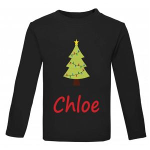 Christmas Tree Any Name Childrens Printed T-Shirt