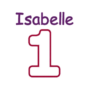 Applique Number (1 to 9) CHOOSE FABRIC + Name Design