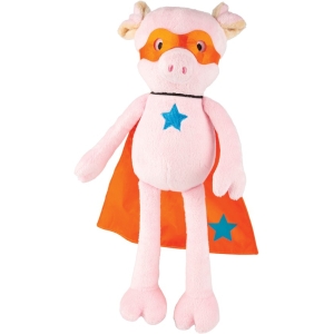Personalised Medium 9 Inch Power Pig The Superhero with Cape - Embroidered - Any Name.