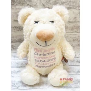 Personalised Cubbies Embroidered Baby Soft Toys - 14 Inch Guardian Angel The Teddy Bear