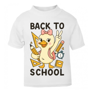 Back To School Girl Duck Any Name Childrens Printed T-Shirt
