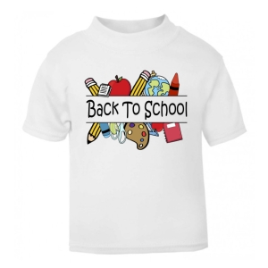 Back To School Clipart Any Name Childrens Printed T-Shirt