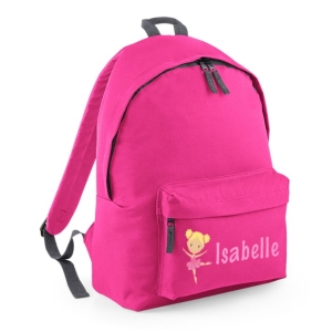 Personalised Ballerina Any Name Printed Kids Children's School Nursery Backpack Rucksack Bag