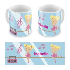 Personalised Children's Mugs / Cups - Any Kids Name Ballet Dancers / Ballerina Design