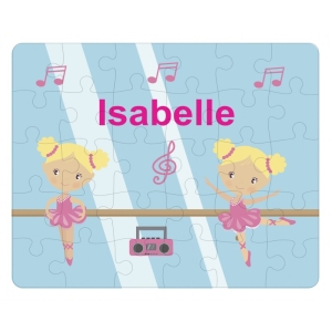 Personalised Children's Cardboard 30 Piece Jigsaw Puzzle - Any Kids Name - Ballerina / Ballet Dancers Design