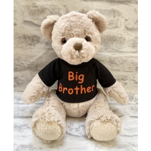 Personalised 10 Inch 25cm Bartley Teddy Bear Wearing Coloured T-Shirt printed with PLAIN or GLITTER Vinyl - Any Name / Text or Custom Message