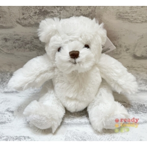 Promotional Branded Company School Charity Logo Printed Teddy Bears - Bartley (White) Bear 17cm