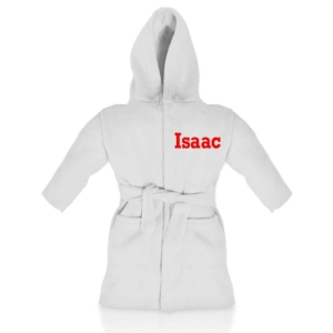White Any Name Children's Bathrobe