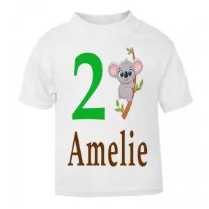 Koala Birthday Any Name & Number / Age Kids Printed T-Shirt