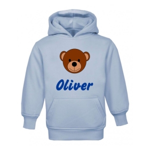 Teddy Bear Face Any Name Childrens Hoodie