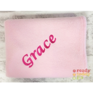Personalised Embroidered 5 Lines Any Text Design Baby Cotton or Fleece Blankets