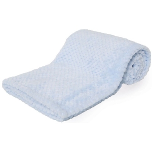 Personalised Blue Waffle Baby Blanket Wrap Embroidered Any Name