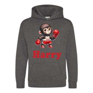 Boxing Gorilla Any Name Childrens Hoodie