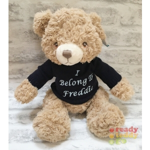 Personalised Embroidered Teddy Bears - Large 11 Inch Keel Toys Eco Bramble Teddy Bear Unisex Boy Girl Wearing Knitted Jumper