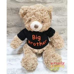 Personalised 9 Inch Keel Toys Eco Bramble The Teddy Bear Wearing Coloured T-Shirt printed with PLAIN or GLITTER Vinyl