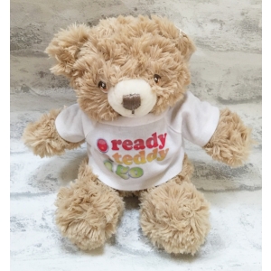 Personalised Small 7 Inch Keel Toys Eco Bramble The Teddy Bear - Printed T-Shirt.