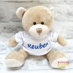Personalised Teddy Bear - Mini Bundles The Beige Teddy Bear - Printed T-Shirt - Any Name / Text or Custom Message