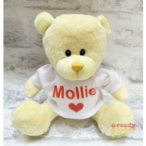 Personalised Teddy Bear - Mini Bundles The Yellow Teddy Bear - Printed T-Shirt - Any Name / Text or Custom Message