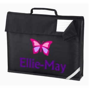 Personalised Butterfly Any Name Printed Kids Children's School Nursery Book Bag