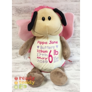 Personalised Baby Cubbie Soft Toys - 14 Inch Miss Fluttersby The Butterfly