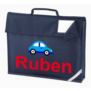 Personalised Car Any Name Printed Kids Children's School Nursery Book Bag