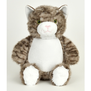 Personalised Teddy Bear - 14 Inch Cubbies Jasmine The Cat - Embroidered with NAME / TEXT / Baby Birth Details