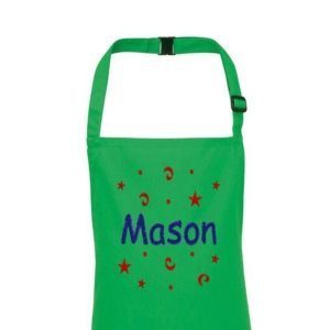 Personalised Children's Kids Bib Apron - Any Name Confetti Design Embroidered
