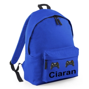 Personalised Gaming Controller Any Name Printed Kids Children's School Nursery Backpack Rucksack Bag