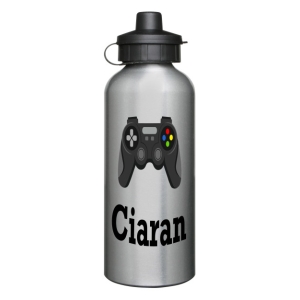 Personalised Children's 600ml Sport Water Drinks Bottle - Any Kids Name - Gaming Controller Design