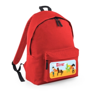 Personalised Cowboys Any Name Printed Kids Children's School Nursery Backpack Rucksack Bag