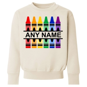Coloured Crayons Any Name Childrens Sweatshirt / Jumper