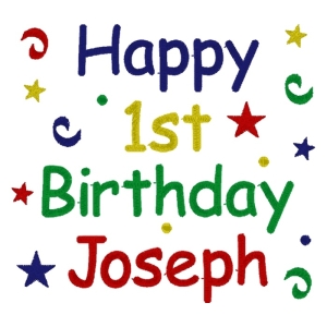 Happy Birthday Confetti Any Age & Name