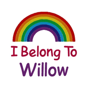 Rainbow + 2 Lines Text Design
