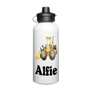 Personalised Children's 600ml Sport Water Drinks Bottle - Any Kids Name - Digger Design