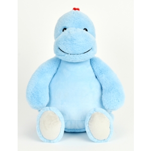 Personalised Teddy Bear - 14 Inch Cubbies Blueberry The Dinosaur - Embroidered with NAME / TEXT / Baby Birth Details