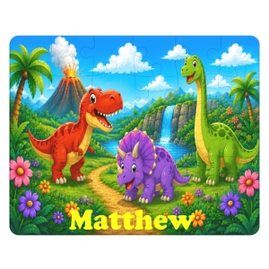 Personalised Children's Cardboard 30 Piece Jigsaw Puzzle - Any Kids Name - Cowboys Design